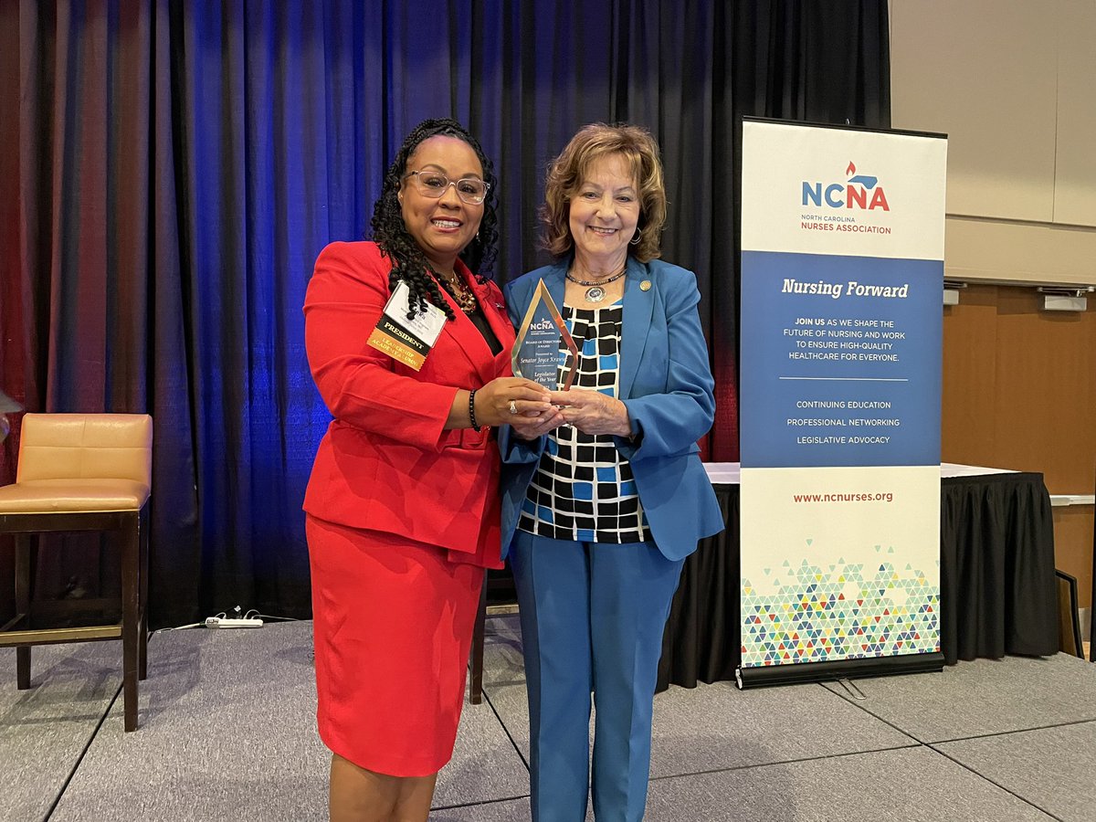 NCNA's tweet photo. Congratulations to @joycekrawiec, one of our 2023 Legislators of the Year. #NCNA23 #NCGA #NursingForward® https://t.co/yhie7Qh3LQ
