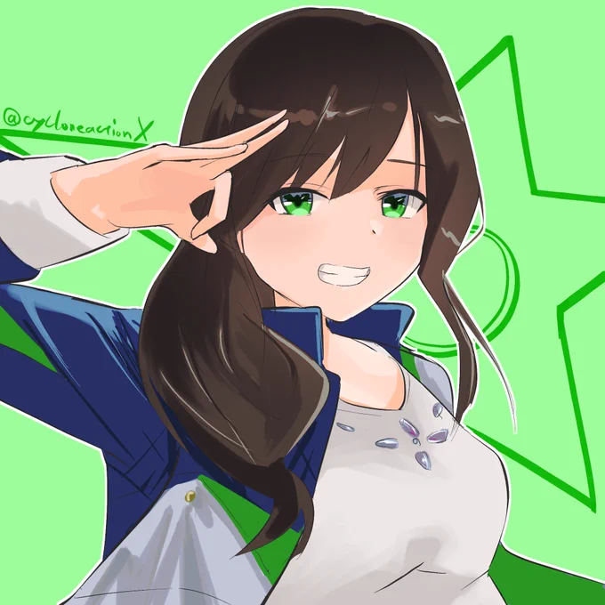 見ちゃったので  #このタグをみた人はド正面イラストを貼る