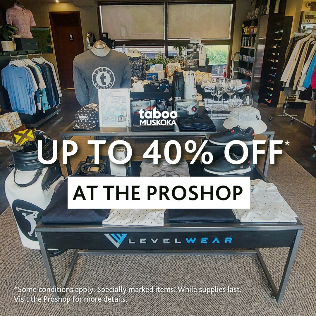 The end of season sale is here! Get up to 40% off* at the Proshop today! ⛳️ 

*Some conditions apply. Specially marked items. While supplies last. Visit the Proshop for more details.