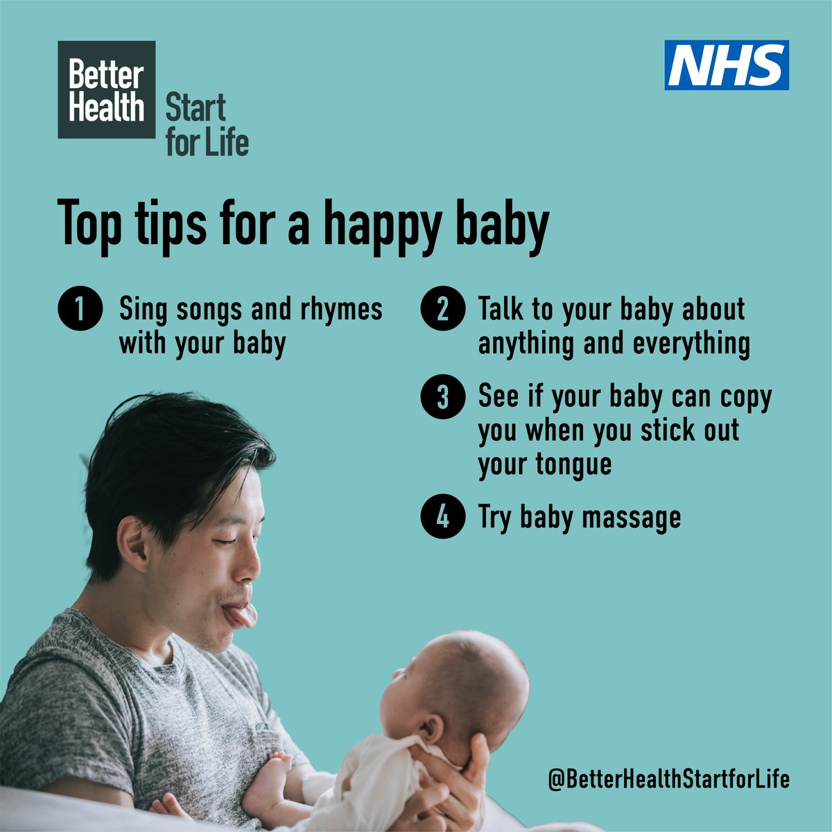 A happy baby isn't just a fed baby. Every cuddle, smile and interaction counts, for you and your baby. Here are some top tips for keeping your little one happy. #NationalBreastfeedingWeek