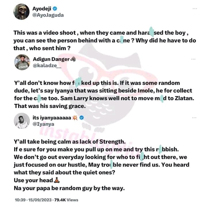ibot_OGM's tweet photo. Mohbad; Singer, Iyanya resisted body hitting thrown by a fan https://t.co/XJhpL7Uhxr