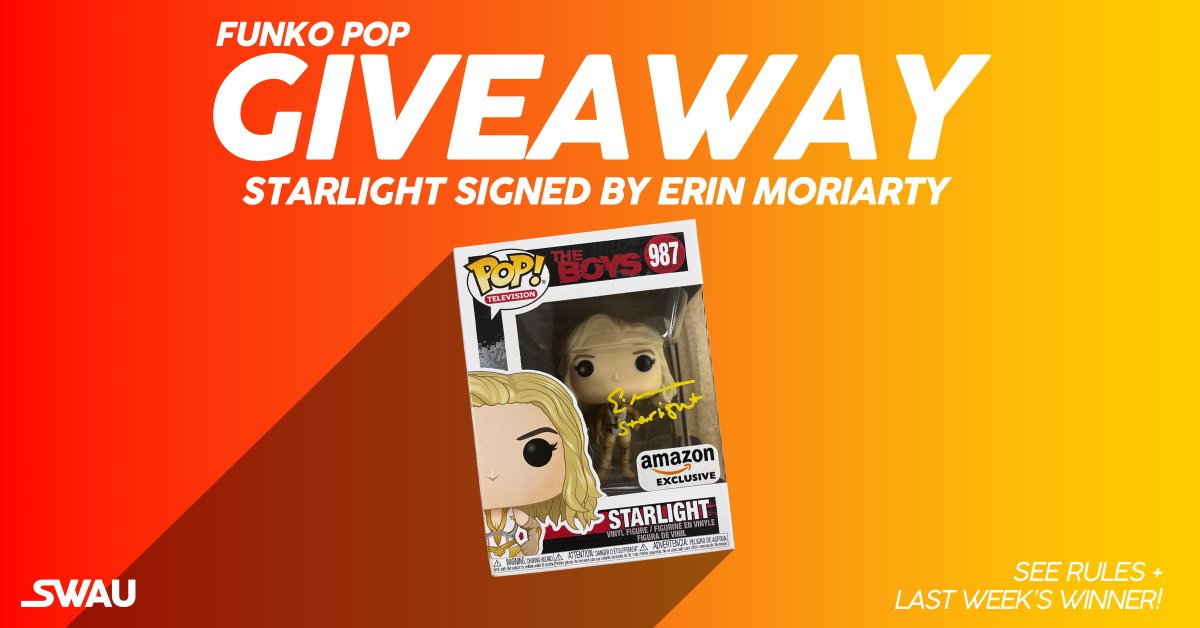 GIVEAWAY - This time we have a Starlight Funko signed by Erin Moriarty! - Follow @swau_official - Like & RT - Tag 1 friend PER COMMENT for extra entries Congrats to Mimi Castro who won our Namor Funko signed by Tenoch Huerta! Good luck this week, everyone! #swau #erinmoriarty