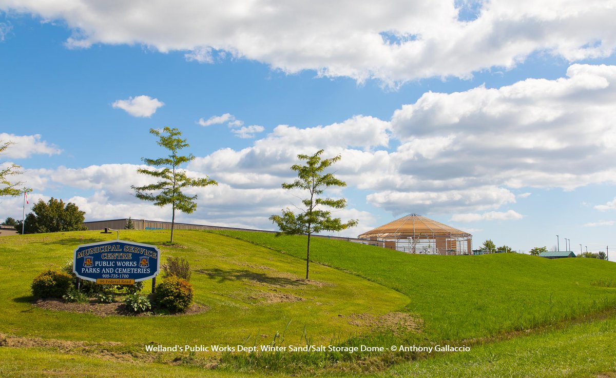 A_Gallaccio's tweet image. .@Welland's #pwd #winter #sand #salt #storage #dome #construction #update #welland #municipalservicecentre
