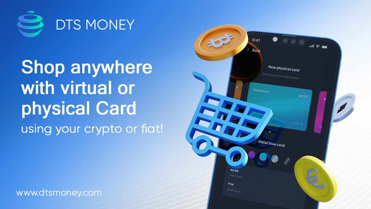 Switch between crypto and fiat effortlessly with DTS Money! Use our digital or physical cards to make payments your way. 💳🔁🌍 #DTSMoney #CryptoMadeEasy #FiatFriendly