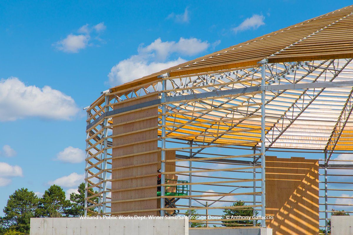 A_Gallaccio's tweet image. .@Welland's #pwd #winter #sand #salt #storage #dome #construction #update #welland #municipalservicecentre