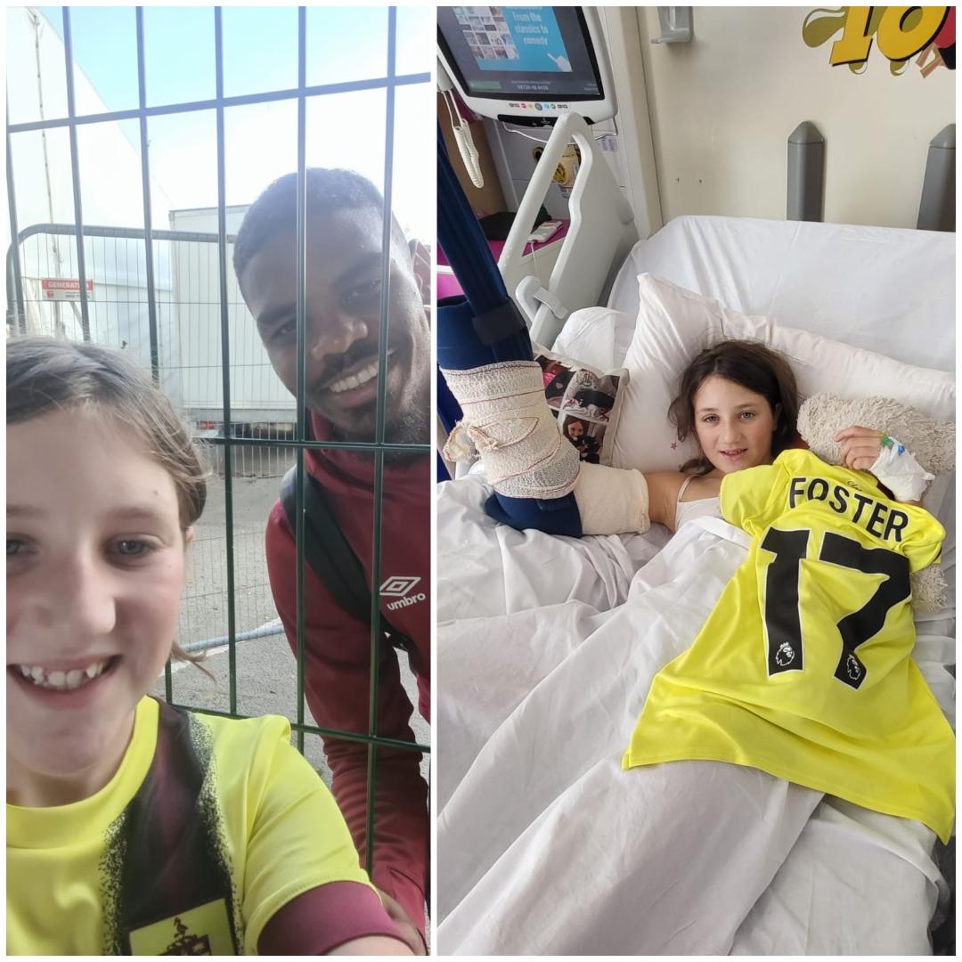 ChrisShappy's tweet photo. Georgie keeping her favourite @BurnleyOfficial player @LBFoster9 with her while she's at @RMCHosp after having an operation on a fractured elbow 💜⚽🩵
@RRShap https://t.co/KnvDIPfwXK