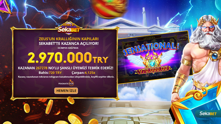 🌩 Zeus'un Krallığının Kapıları #Sekabet'te Açılıyor! 🌩

🎉Olimpos Dağı'nda büyük bir zafer! 2.970.000 TRY kazanan 267278 numaralı şanslı üyemizi tebrik ediyoruz! 

 📺Kazanç tekrarı - t.me/SekabetOfficia…

➡️Bize Katıl t2m.io/sekatw23, Zeus'un lüks dünyasına adım at,