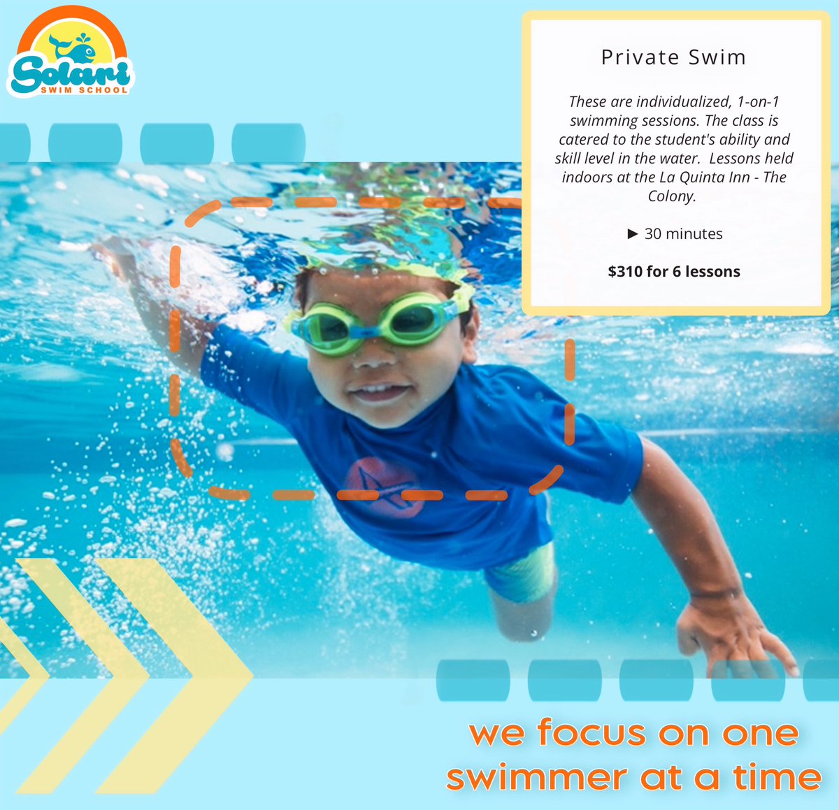 Is your child struggling to learn to swim in a large class? 

Our private &amp; semi-private sessions are perfect for kids who need a little more assistance and encouragement in the pool. 

Message us for more details about our 1:1 or 2:1 class ratios.  #learntoswim #privateswim