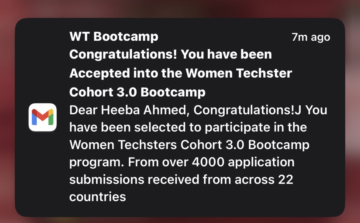 heebaaah's tweet photo. Excited to announce that I have been accepted to the Tech4Dev WTBootcamp Cohort 3.0!  Super excited to start this journey and would like to express a heartfelt gratitude to @Tech4DevHQ  for creating this amazing opportunity !  🫶🏼✨

#WTBootcamp 
#Tech4dev
#womenTechsters https://t.co/mQqV3f3mLG