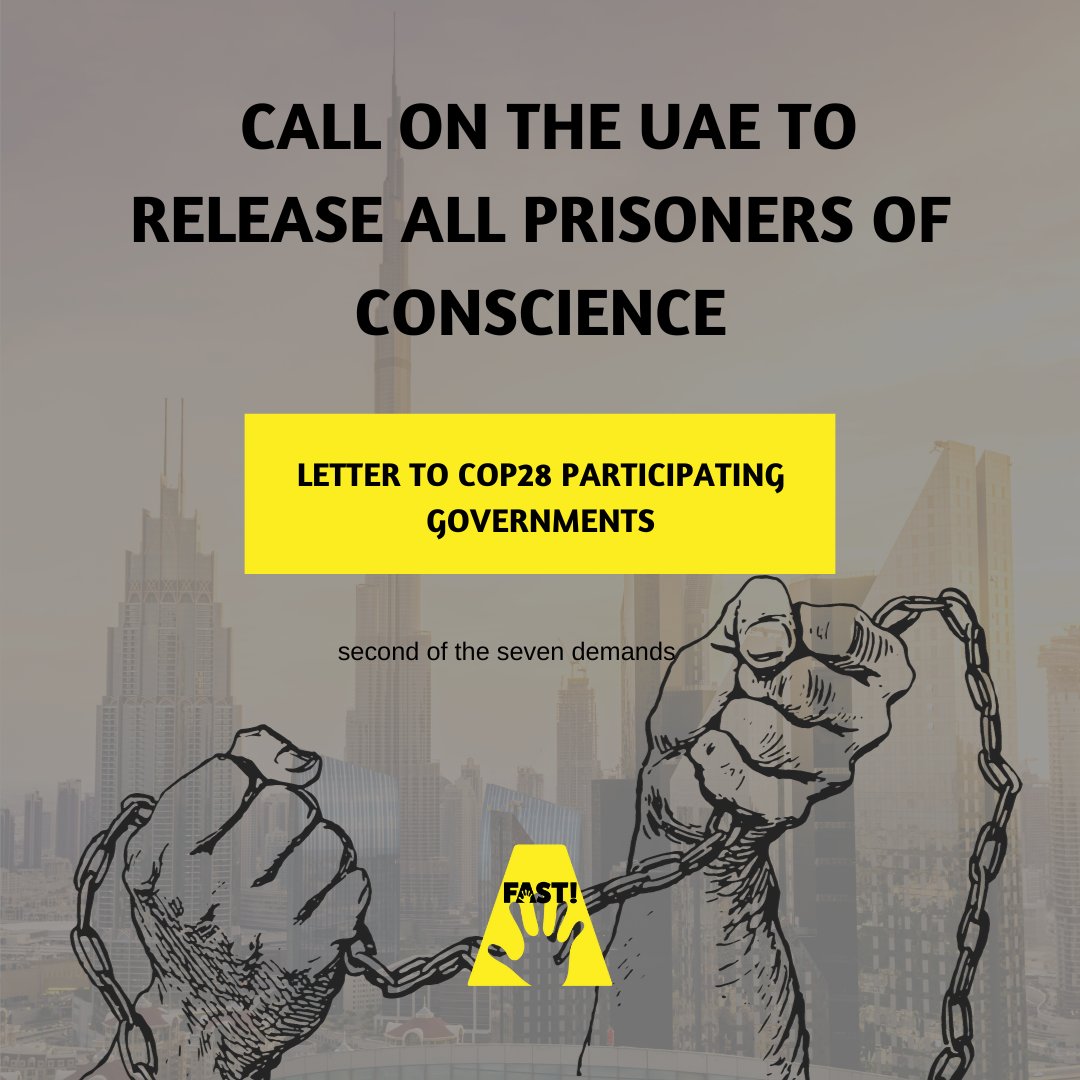 The call to action is clear: the #UAE must release all prisoners of conscience immediately and ensure their safety. Human rights must prevail. #UAE #PrisonersOfConscience #HumanRights #ActFAST