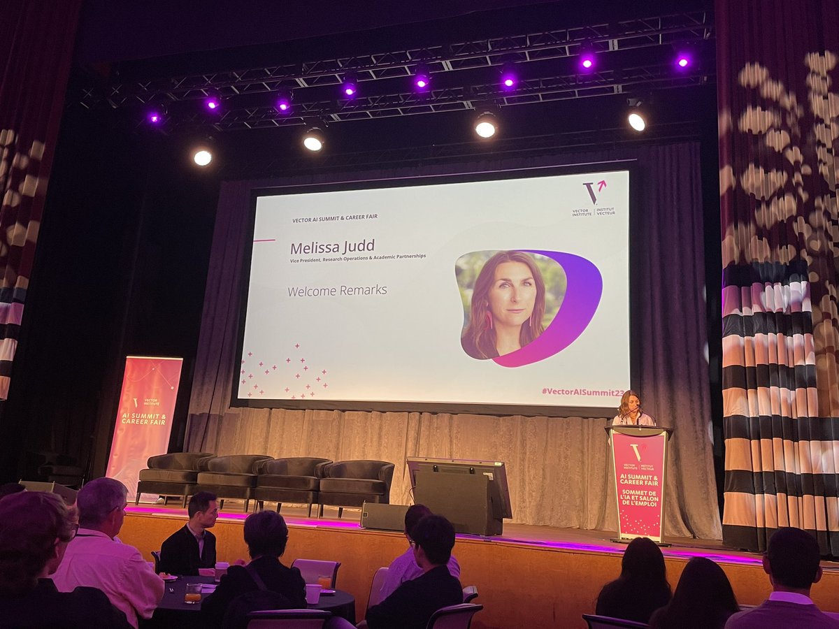 It is happening now! <a href="/VectorInst/">Vector Institute</a> #VectorAISummit23 
Our CEO Tony Gaffney is giving an opening remarks. Join us and lern more about AI advancements and career opportunities in AI!
#ai #aicareer