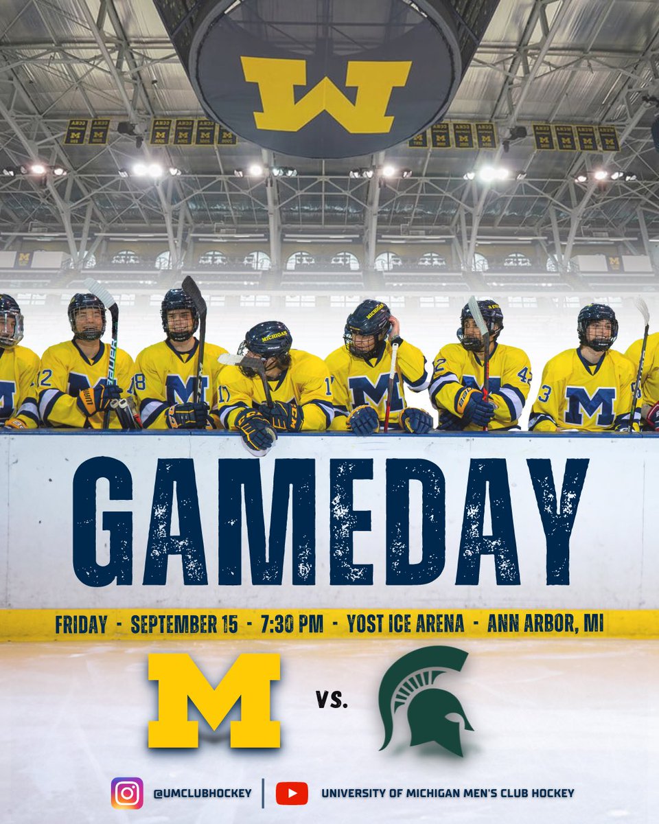 Gameday! Michigan vs. MSU!
See you at Yost, 7:30 PM!
Game will be livestreamed on our YouTube channel.

#GoBlue〽️ #BeatState