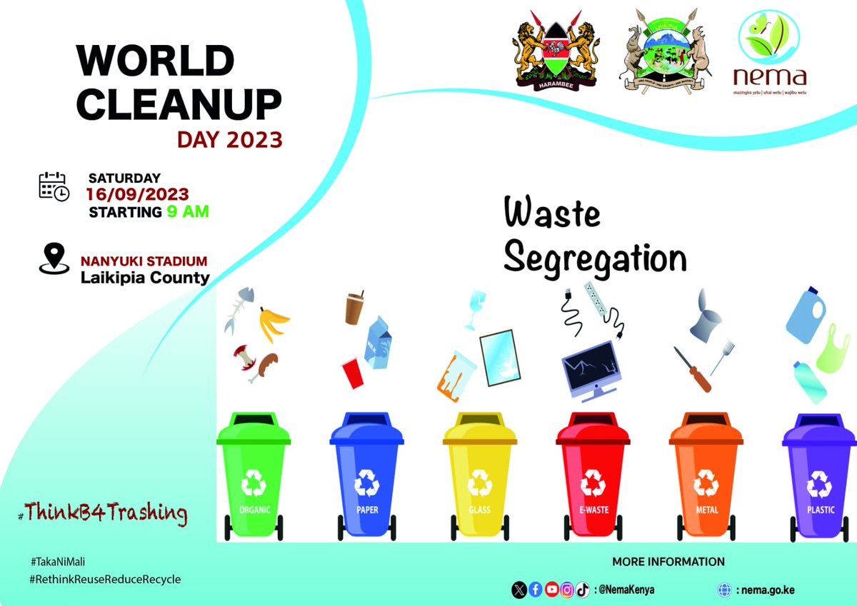 LaikipiaMENWAR's tweet photo. Tomorrow marks the highly anticipated World Cleanup Day! Join us in this global movement for a positive impact. Be a part of the change!
Convergence point: County Assembly Exit Gate (Fire Station Ground)
Time: 8:30 am
#WorldCleanupDay
#thinkb4trashing https://t.co/TgMP000abR