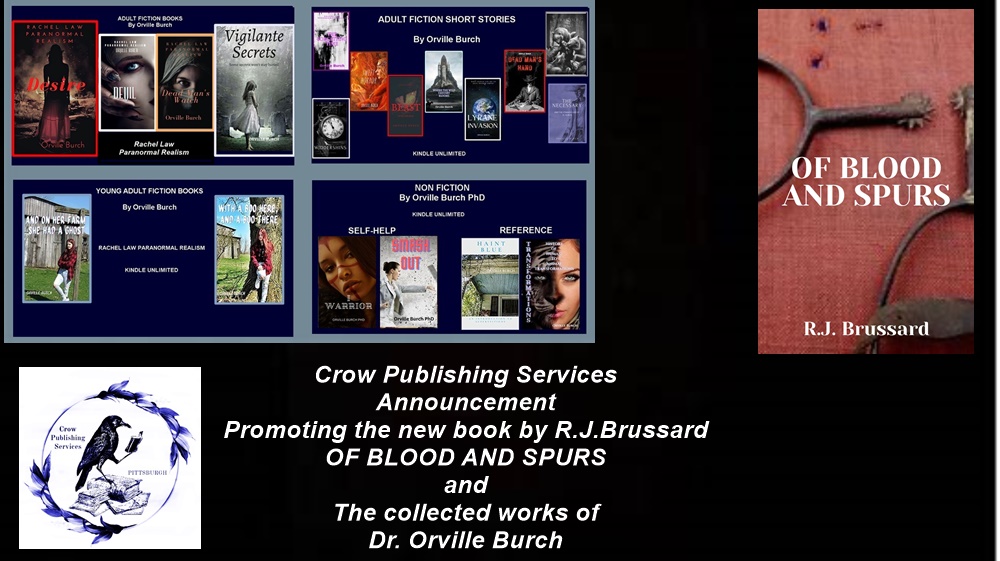 publishing_crow's tweet photo. Crow Publishing
#PublishingCrow
A family business
#Marketing
R.J. Brussard
#HistoricalFiction
OF BLOOD AND SPURS https://t.co/tp7HesBXaC
And
All 19 #books by
@OSBAuthor
#novels #shortstories #nonfiction https://t.co/gE29xJ1UkL
#WritingCommunity
#readingcommunity https://t.co/XmjruRIl8E