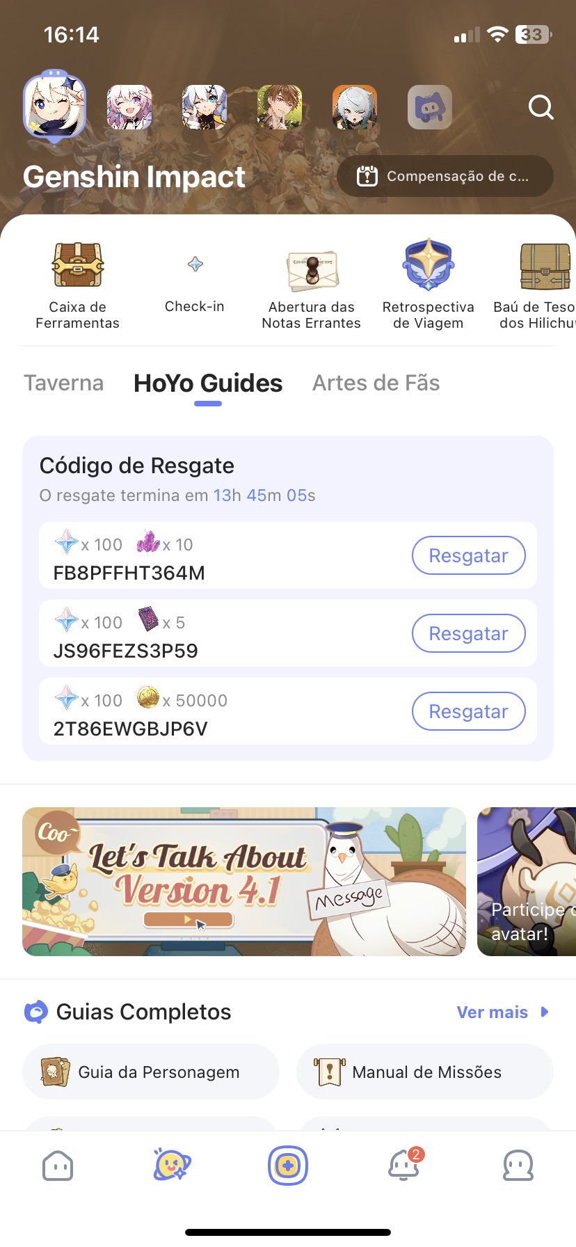 Gayshin on X: Pelo app HoyoLab é possível realizar o resgate dos