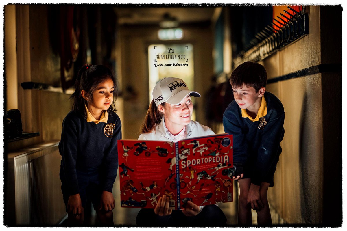 Clonmoney National School appeared in today's @irishexaminer as @leona_maguire visited to announce they and some other schools in the @dromolandcastle will benefit from @KPMGWomensOpen Books for Birdies initiative. @KidsBooksIrel @WilsonHartnell @clonmoney