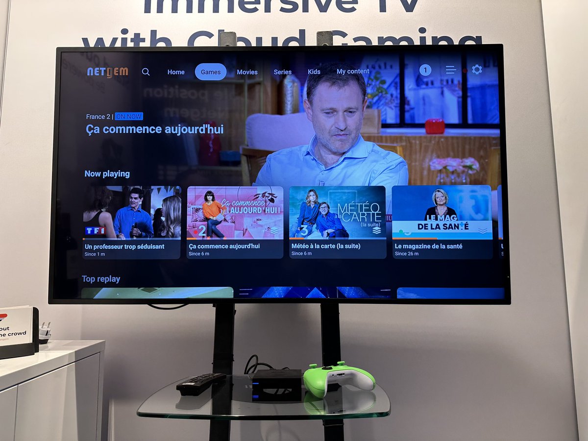 paolopescatore's tweet photo. Must see at #IBC2023 

@netgemtv Seamless integration of games into existing TV platform; ideal solution for telcos to drive subscriptions and engagement. 

Also, recommendations of games based upon TV viewing and vice versa 👌

Nicely executed 👏 https://t.co/0g2bK8XbSs