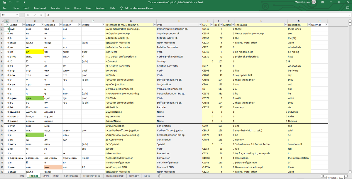 MartijnLinssen's tweet photo. @mbird12 Excel actually is the best text processor and data analytics tool ever. I used it for my Translation of Thomas

https://t.co/4dgpeJzNHm https://t.co/F7GX9nzMJA