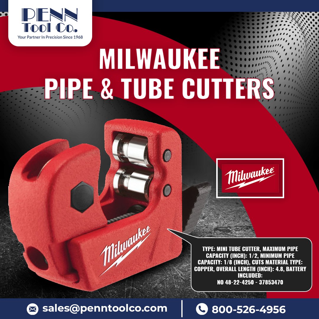 penntoolco's tweet image. Cut through pipes with ease using the Milwaukee Mini Tube Cutter! 🛠️ This handy tool has a maximum pipe capacity of 1/2" for copper materials.
.
penntoolco.com/37853470/
.
#PipeCutter #PlumbingTools #MilwaukeeTools #penntoolco