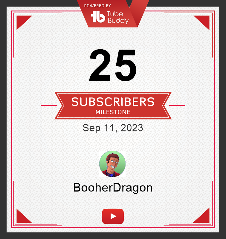 BooherDragon's tweet photo. 4 Days Ago we hit 25 subscribers. Those of you who came across my channel and thought it worth hitting that subscribe button, Thank You. As a token and proof of my effort to reach 100, I will be posting on X again, after many many years. https://t.co/xiF7Xui13R