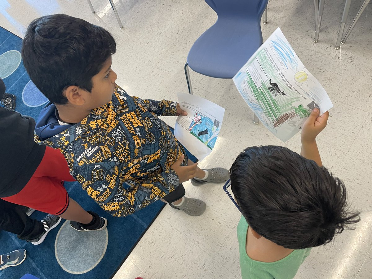 MrsJTweets2020's tweet photo. Fun morning with Miss Hosty’s Mustangs! They practiced CCT Visualization and drew detailed pictures of an animal that matched a poem. Students “saw” cats, wolves, skunks, dogs and more! @McNairUpperES @fcpsaap https://t.co/v9EE1yxhXZ