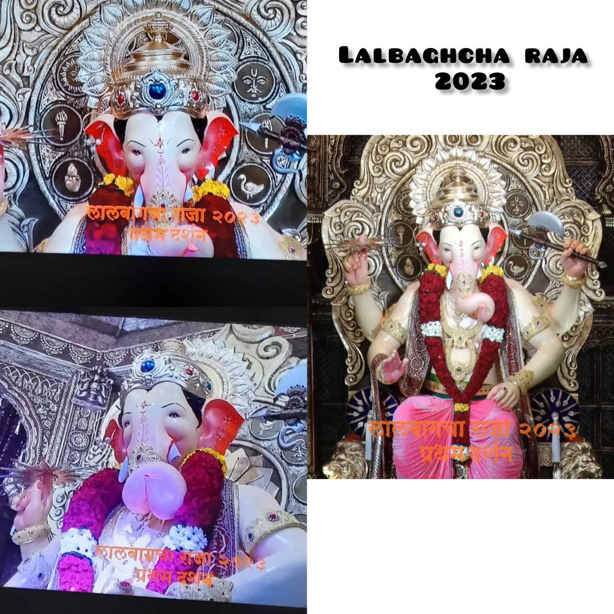 techyteju's tweet photo. @LalbaugchaRaja, I'm so grateful for your awesome live stream every year. I took the virtual  darshan of #Lalbaugcharaja2023 like every year now can't wait to attend aarti virtually from 19th September 
#GanpatiBappaMorya https://t.co/FPNLYyQx0u