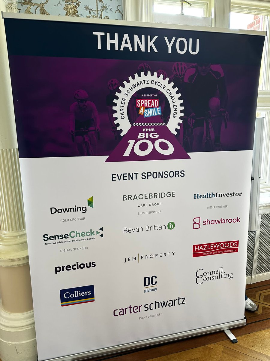 Carter Schwartz Executive Search (@carter_schwartz) on Twitter photo A huge thank you ๐ to riders, supporters and sponsors. We loved every gruelling second ๐๐ฏ๐ดโโ๏ธ #TB100 <a href="/spreadasmileuk/">Spread a Smile</a> <a href="/downingllp/">Downing</a> <a href="/samanth52379864/">Samantha Crawley ๐</a> <a href="/BevanBrittanLLP/">Bevan Brittan LLP</a> <a href="/Hazlewoods/">Hazlewoods</a> JEM PROPERTY <a href="/dcadvisory/">DC Advisory</a> <a href="/SenseCheck_/">SenseCheck</a> <a href="/Colliers/">Colliers</a> <a href="/connell_consult/">Connell Consulting</a> <a href="/HealthInvestor/">HealthInvestor UK</a> <a href="/spreadasmileuk/">Spread a Smile</a> A huge thank you ๐ to riders, supporters and sponsors. We loved every gruelling second ๐๐ฏ๐ดโโ๏ธ #TB100 <a href="/spreadasmileuk/">Spread a Smile</a> <a href="/downingllp/">Downing</a> <a href="/samanth52379864/">Samantha Crawley ๐</a> <a href="/BevanBrittanLLP/">Bevan Brittan LLP</a> <a href="/Hazlewoods/">Hazlewoods</a> JEM PROPERTY <a href="/dcadvisory/">DC Advisory</a> <a href="/SenseCheck_/">SenseCheck</a> <a href="/Colliers/">Colliers</a> <a href="/connell_consult/">Connell Consulting</a> <a href="/HealthInvestor/">HealthInvestor UK</a> <a href="/spreadasmileuk/">Spread a Smile</a>