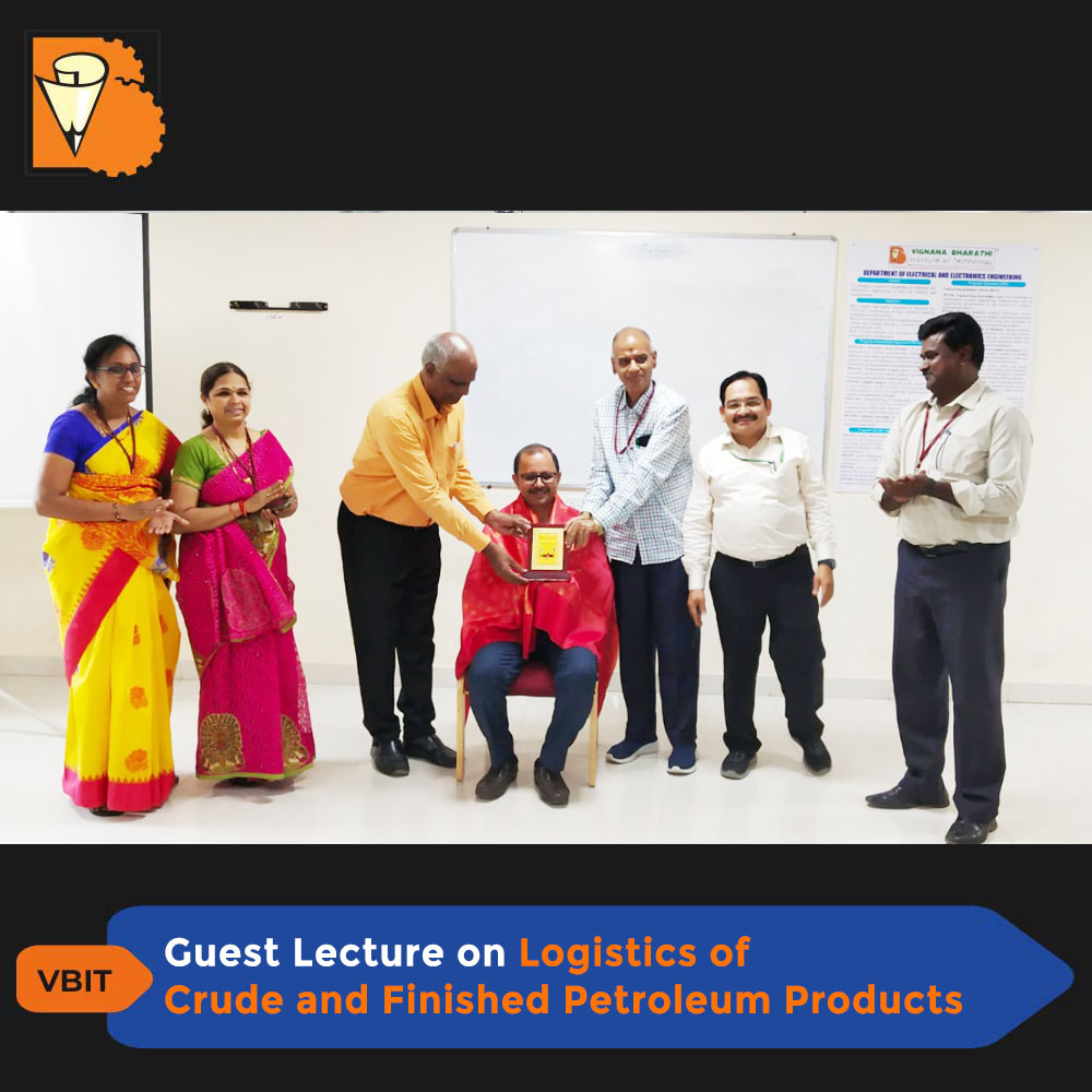 VBITHYD's tweet image. The Department of #MechanicalEngineering &amp;amp; the Department of #ElectricalandElectronicEngineering organized #GuestLecture on the &quot;#Logistics of Crude and Finished #Petroleum #Products,&quot;

#VBIT #EEE #PetroleumProducts #DepartmentofMechanicalEngineering #DepartmentofEEE #Innovation