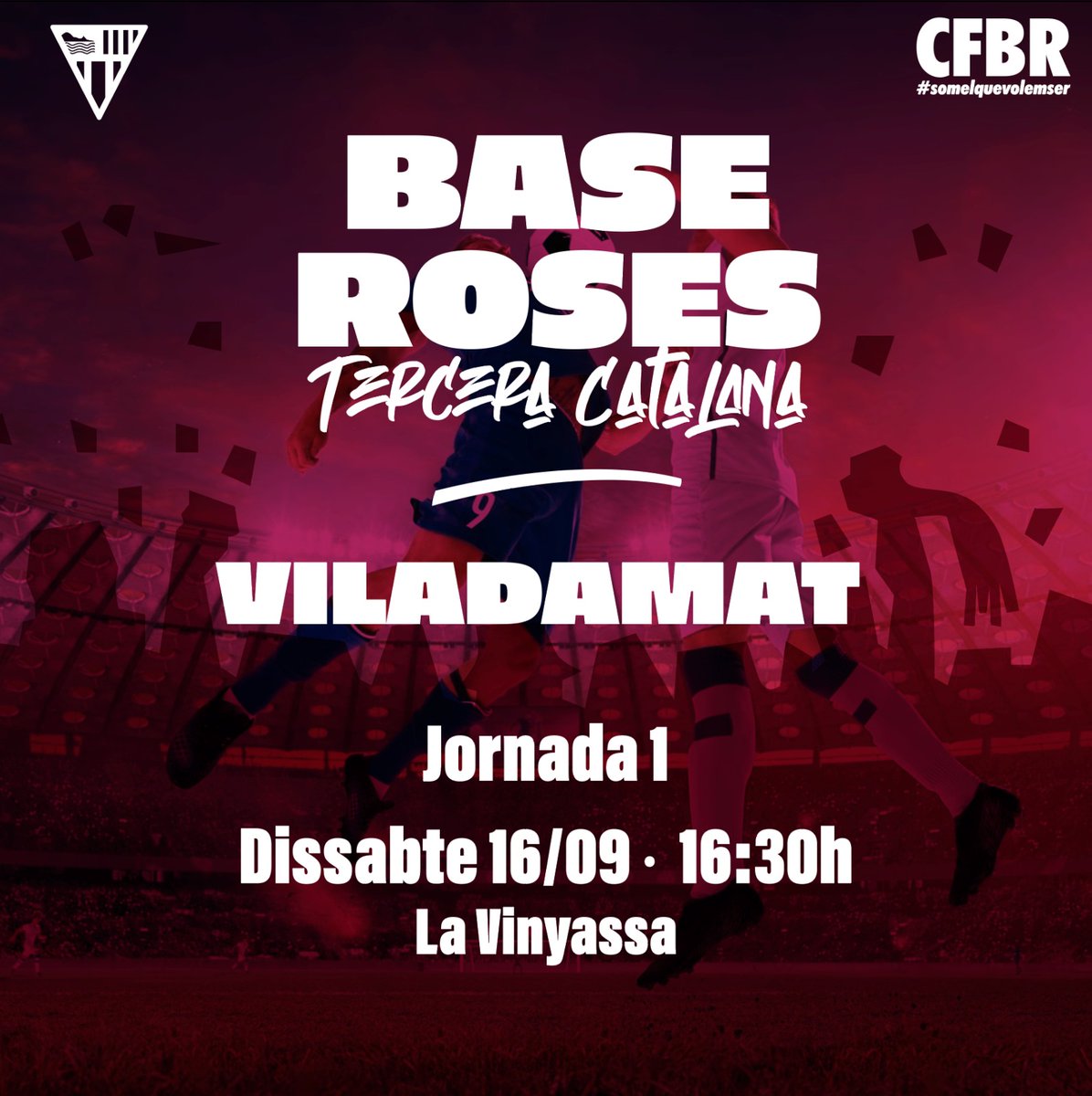 ⚽️ [PRIMER EQUIP] Comença la temporada!

Demà dissabte, a les 16.30h, rebrem la visita del Viladamat a la primera jornada de #3Cat1.

Vindreu a animar-nos?

💯 Som-hi Base!!

#cfbaseroses #baseroses #somdelbase #somelquevolemser #aRoses #altemporda #futbolcat