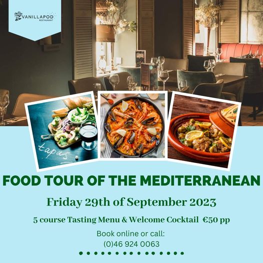 Last seats available on our Food Tour Of The Mediterranean Bus! Travel with us on Friday September 29th to savour the great food of the region - from Tapas and Paella of Spain to The Tagine of Marocco  and Moussaka from Greece. Book your table online at booking.resdiary.com/widget/Standar…