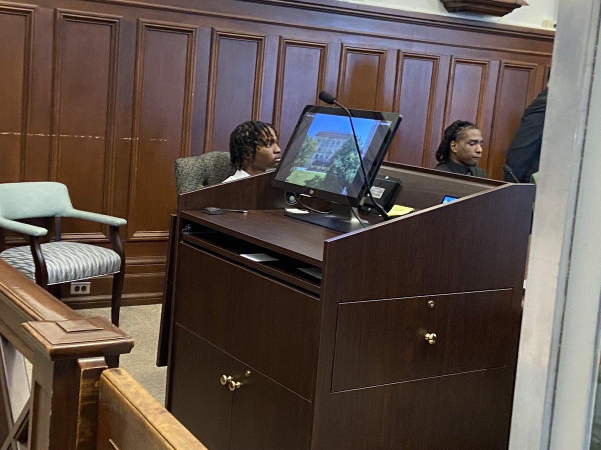 Our first glimpse of Tyler (left) and DeShawn Stafford in the courtroom.
