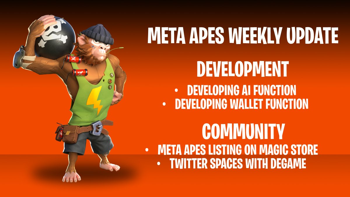 It's been a wildly productive week in the #MetaApes universe. How's yours?🎮

Enjoy the weekend, apes!😎

#Web3Gaming