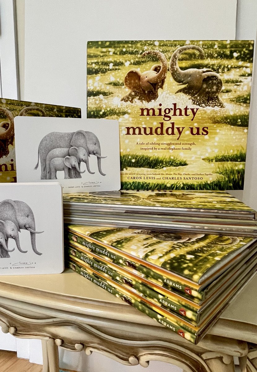 caronlevis's tweet photo. This exquisite extra print of Ely, Enid, &amp; Mama Echo by ⁦@minitreehouse⁩ is yours when you order Mighty Muddy Us ⁦@BookMarkShoppe⁩ by 10/3.
Free shipping 💌
This drawing, not in the book, is truly 3 elephants of a kind🐘🐘🐘⁦@abramskids⁩
https://t.co/XU7JJWjZpv https://t.co/d91w79eIst
