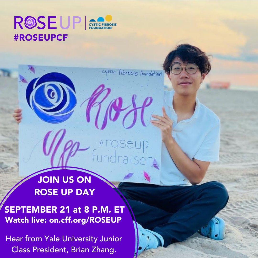 CFF_Connecticut's tweet photo. Join us on September 21 at 8 P.M. ET for the live #ROSEUPCF celebration and hear from Yale University Junior Class President and Connecticut's own, Brian Zhang!
Watch live: https://t.co/VSVv1q8w66 https://t.co/ly8jYecib8