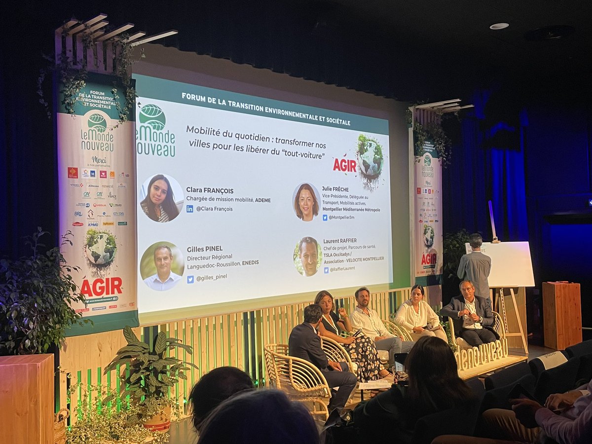 #Agir pour la mobilité du quotidien, ça passe par :
🚲 développer les alternatives pour <a href="/Montpellier3m/">Montpellier Métropole</a> avec Julie Frêche
🚸 les aménagements pour Laurent Ruffier <a href="/VelociteMtp/">Vélocité Montpellier</a>
🤝 accompagner le changement de comportement pour Clara François <a href="/ademe/">ADEME</a> 
#MobilitéDurable