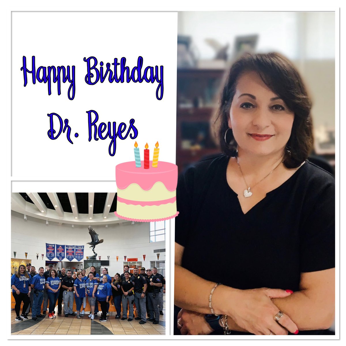 A HUGEEEE Happy Birthday to our Executive Director of Student Support Services, Dr. Monica Reyes!! We hope you have an amazing day! You deserve nothing but the best. Thank you for your endless support. We wouldn’t be US without U!  🧡💙🎉