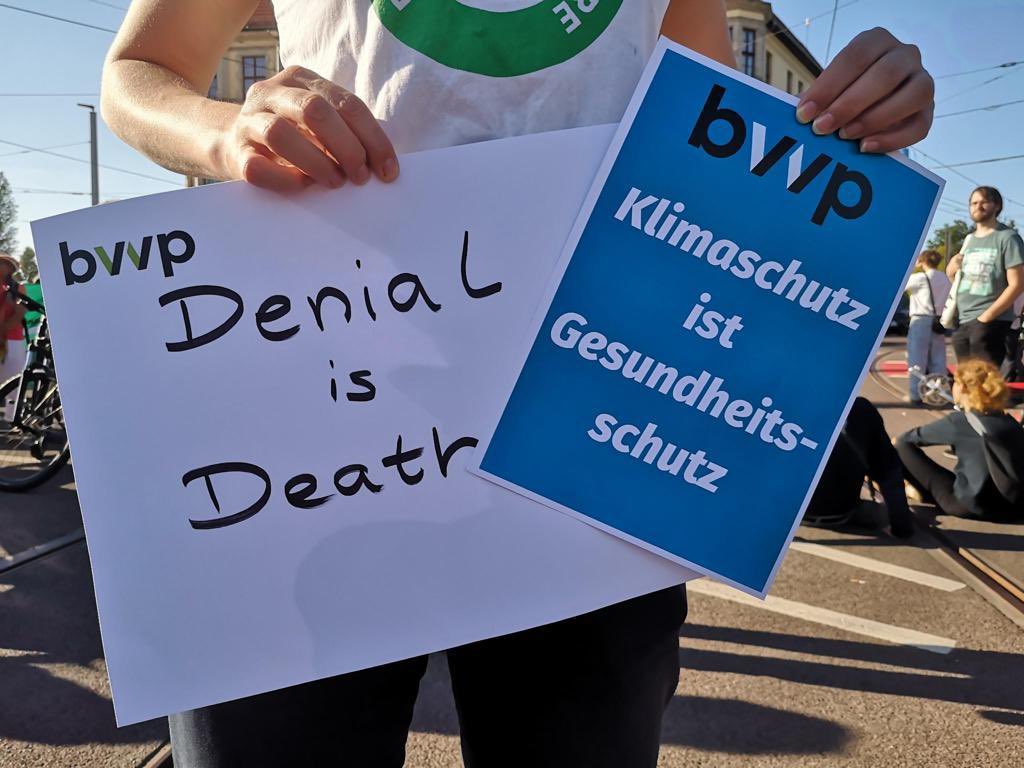 Klimaschutz ist Gesundheitsschutz! Der bvvp ist heute dabei beim globalen #Klimastreik in Magdeburg!