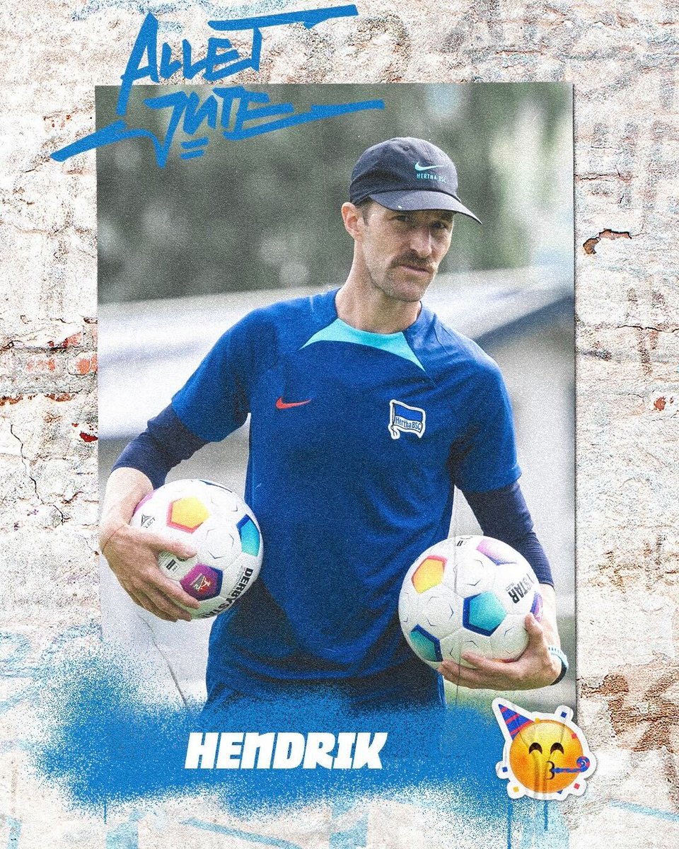 HerthaBSC's tweet photo. Unser Athletiktrainer Hendrik #Vieth wird heute 4️⃣0️⃣. 🥳 Allet Jute, Hendrik! 🍀
#HaHoHe https://t.co/ELyWR97YXE