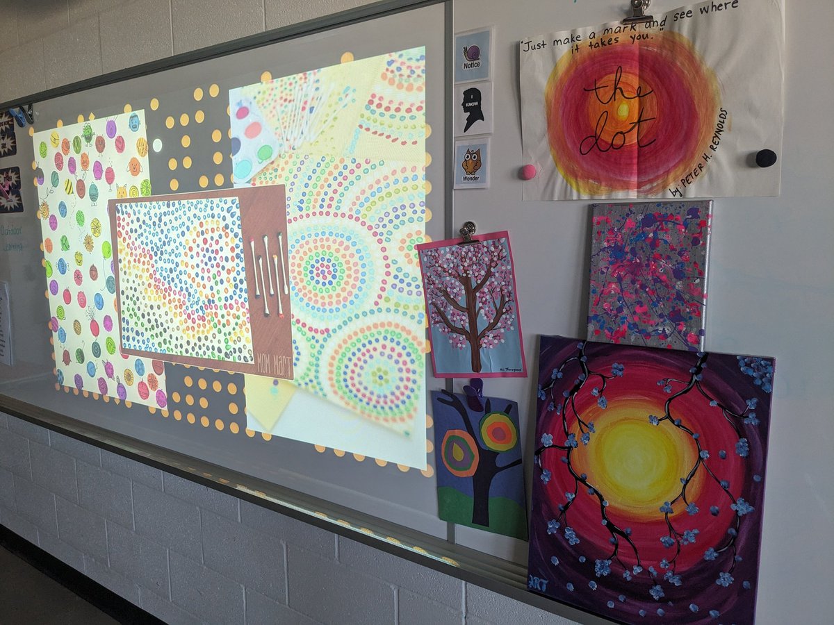 MsThorogood's tweet photo. For International Dot Day today, grade 2s participated in making their own dot inspired art. How will you make your mark, or IMPACT on the world?! @DesmondHDSB #thisismewhatisyourimpact https://t.co/CreS0lcAqI