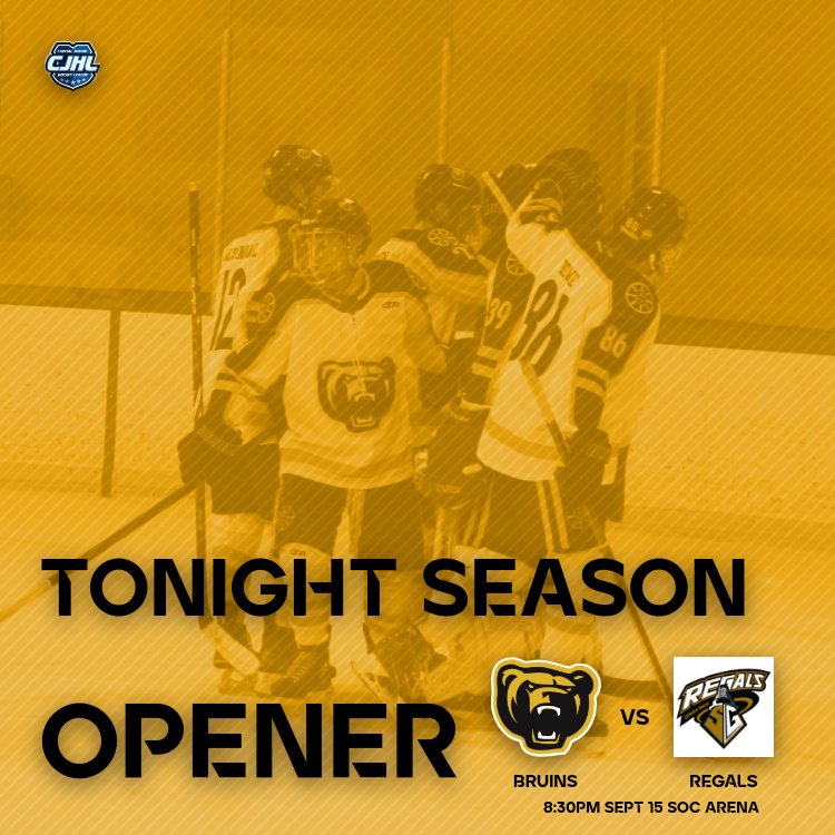 Strathcona Bruins (@strathconabruin) on Twitter photo The Bruins season opener goes tonight against the visiting <a href="/SGregals/">Spruce Grove Regals</a> Grab your Bruins hoodie and head out to support the team.
8:30 PM at SOC Arena The Bruins season opener goes tonight against the visiting <a href="/SGregals/">Spruce Grove Regals</a> Grab your Bruins hoodie and head out to support the team.
8:30 PM at SOC Arena