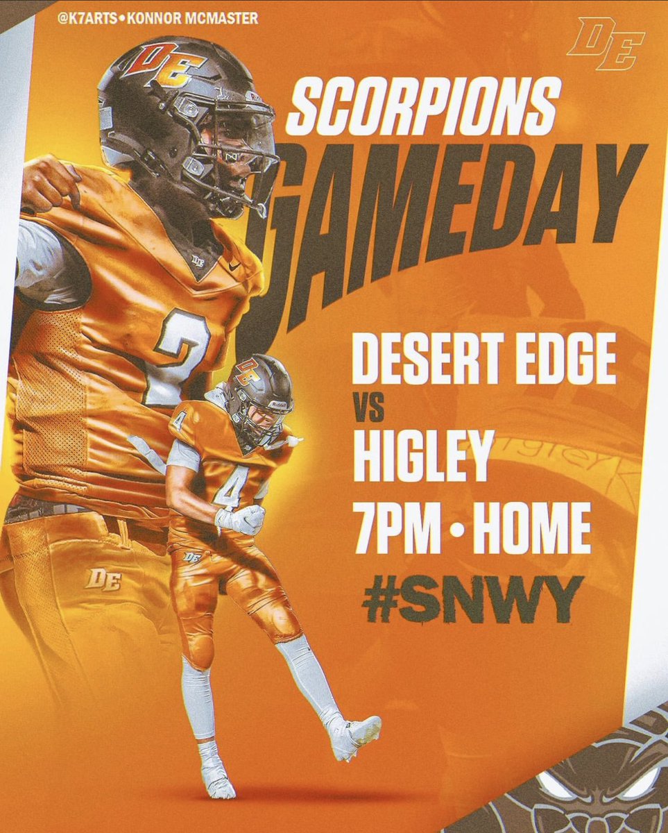 DEdgeFootball's tweet photo. Game of the Week!

📍: The Zoo
🎧: Track 4
👔: DE Orange 
👖: DE Orange 
⌚️: 7PM

#WeAreDE #SNWY #WestsiDE 🦂🦂🦂 https://t.co/3kqhjLewSe