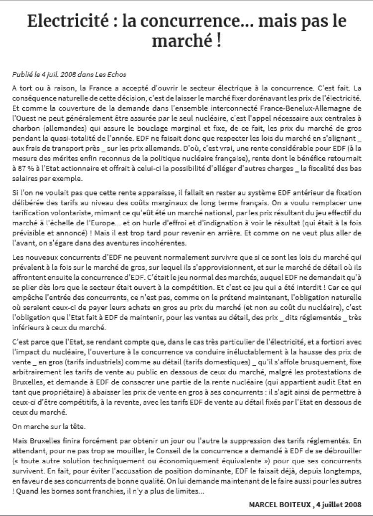 RLC_officiel's tweet photo. Rendons encore un hommage appuyé à Marcel Boiteux, avec sa tribune dans @LesEchos du 4 juillet 2008.
#StopArenh
🇫🇷🗳️⚡️#ReprenonsLeContrôle https://t.co/JWGvx3D2BH
