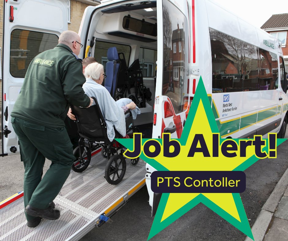 NWAmbulance's tweet photo. JOB ALERT: A new opportunity to join Patient Transport Service has now opened.
In this job, you will coordinate and manage the daily PTS journey plan, handle queries and input patient bookings.

To apply, click the link https://t.co/UDEDPu2FcG https://t.co/Xf5IPSYcTR