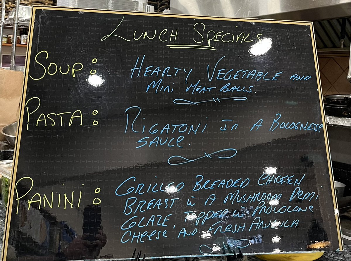 Friday lunch specials plus our delicious deli sandwiches and salads.