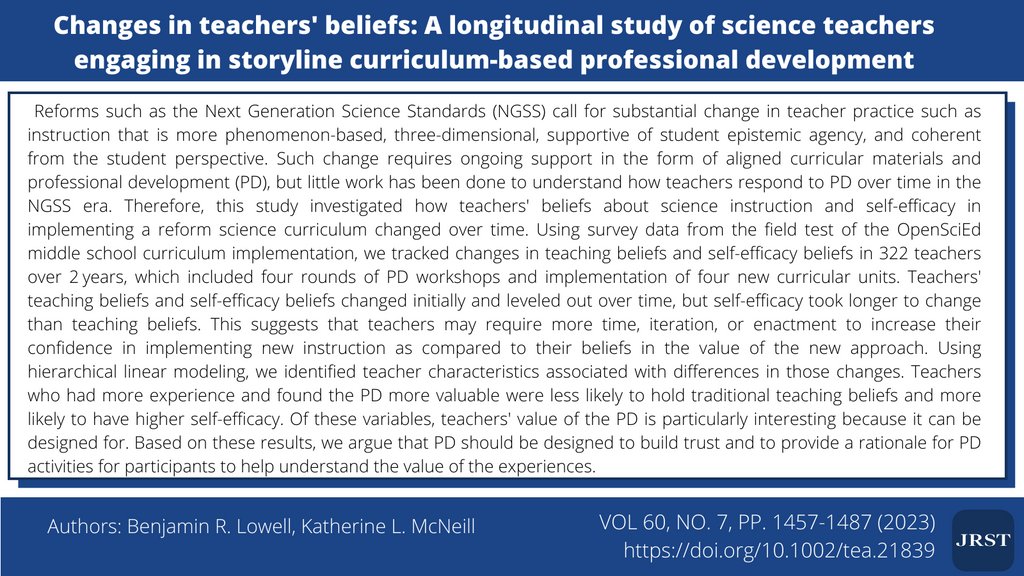 Journal of Research in Science Teaching tweet media