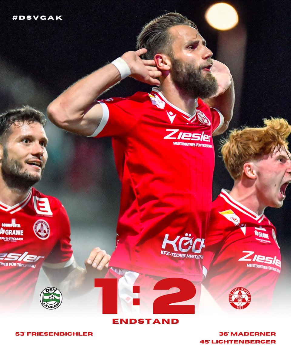 grazerak's tweet photo. SIEG!!! 💪🏻 Monte Schlacko verstummte 🤫 #grazerak
__________
⏱️ FT‘ | #DSVGAK 1:2 #LigaZwa https://t.co/fCujYVE6Sy