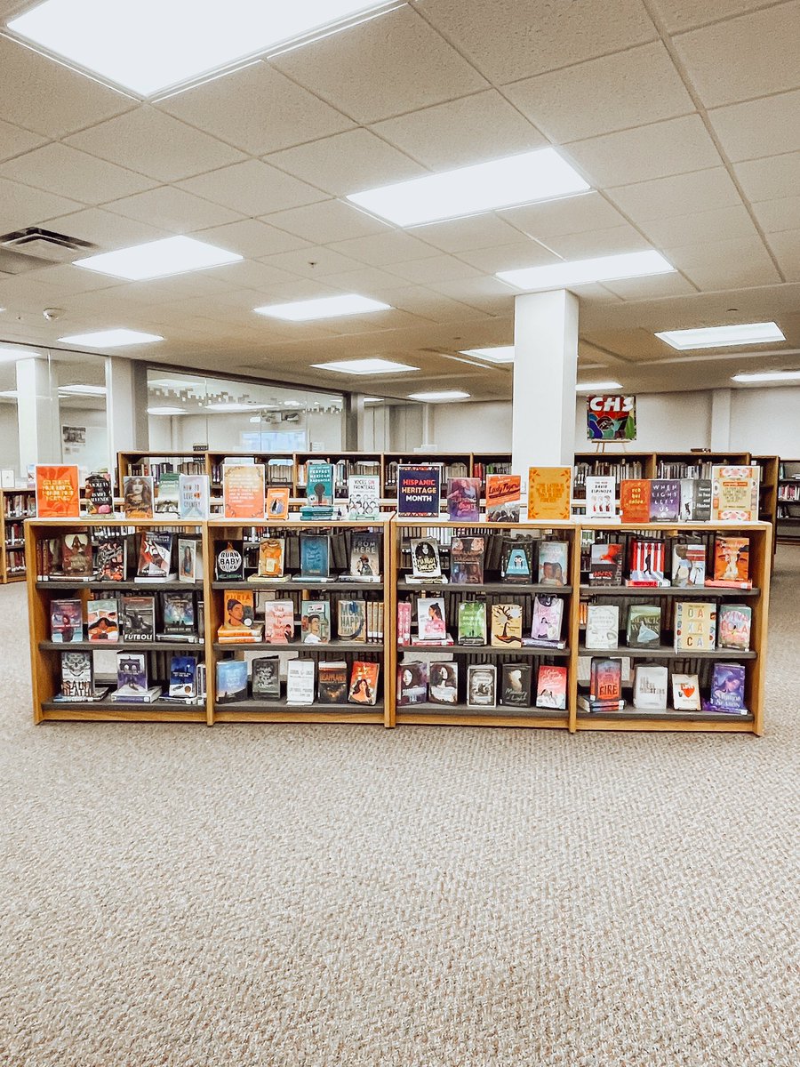 🌼 September 15th marks the beginning of Hispanic Heritage Month! 🌼

We have lots of books (fiction &amp; nonfiction) that celebrate Hispanic voices! 

Come to the library and check them out!