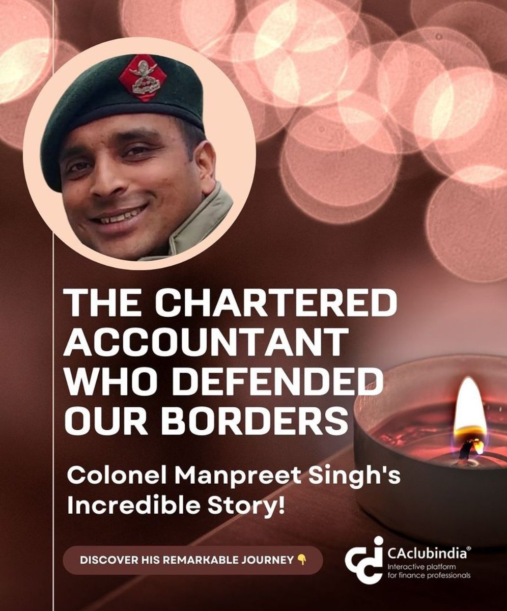 nidhimehta06's tweet image. He could have Live a peaceful life after being CA but he choose to dedicate his life for his country...

Legend Are born once in a while and you will be remembered as one always 

Om Shanti 🙏 
#ColonelManpreetSingh