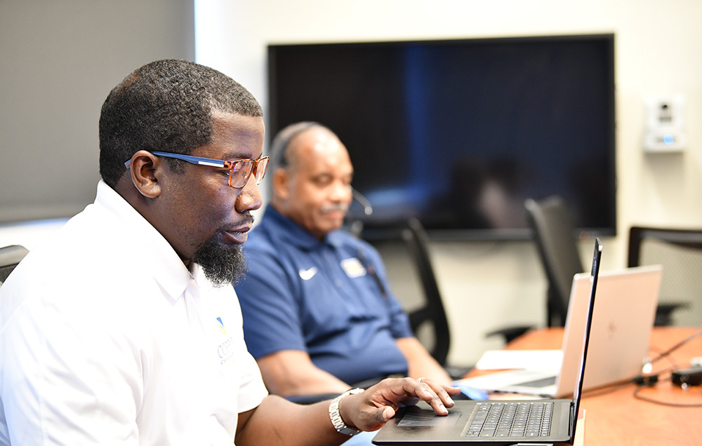CoppinStateTech's tweet photo. In a world of cyber threats, how does @CoppinStateUniv ensure business-critical applications are protected? Coppin’s IT team members shared their approach at #HBCUTECHCONF2023.
📸Behind the scenes with Rickey Williams, Joe Brooks, & Thomas Smith
#CoppinTech #FOWA2023 #HBCU https://t.co/ws8DkW8jKF