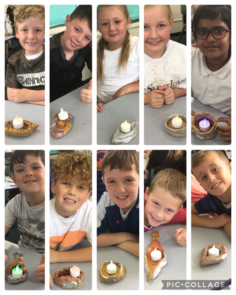 OJS_Year4's tweet photo. Our finished products. They were all successful in meeting the design brief - fantastic vessels to hold a tea-light. We are pleased with the finished designs but everyone evaluated their design really effectively, finding areas that could be improved next time. #OJSArt https://t.co/hrQ7TDfuYP